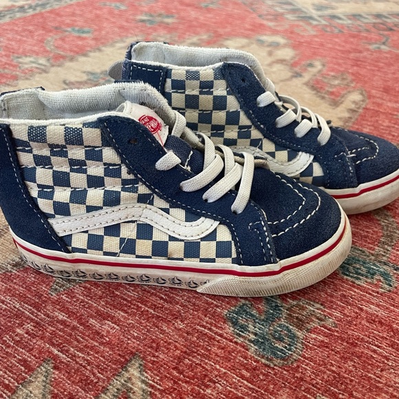 Vans Other - Vans BMX blue check zip up high tops.
